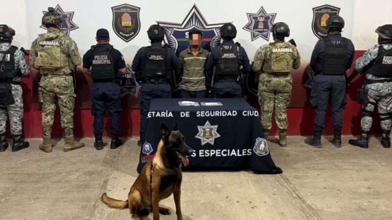 Detienen a hombre señalado como “La Comadreja” con presunto enervante en Chetumal.