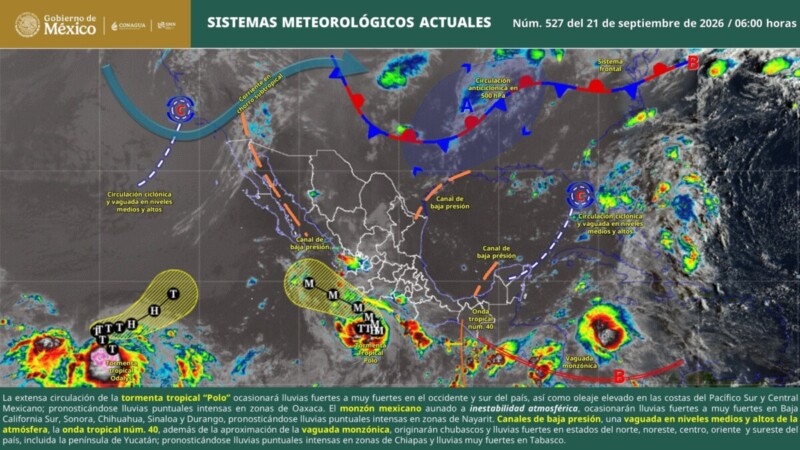 Pronóstico del clima en Quintana Roo para hoy lunes 21 de septiembre 2026