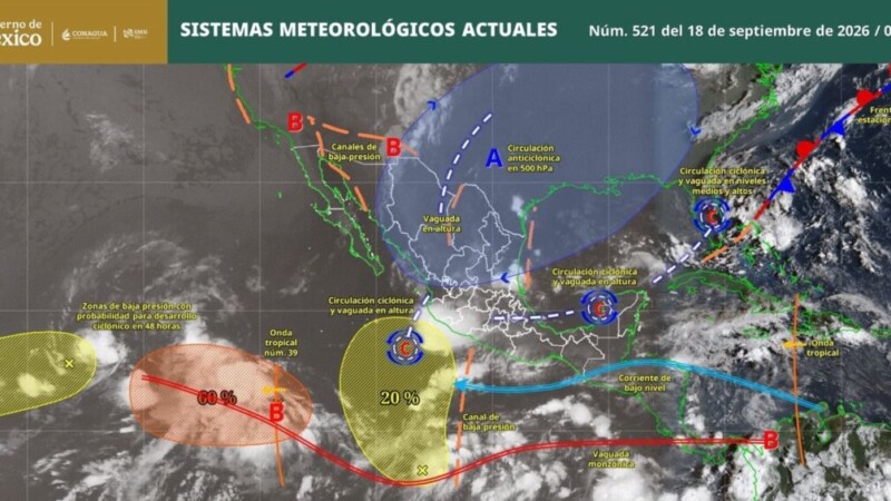 Pronóstico del clima en Quintana Roo para hoy viernes 18 de septiembre 2026
