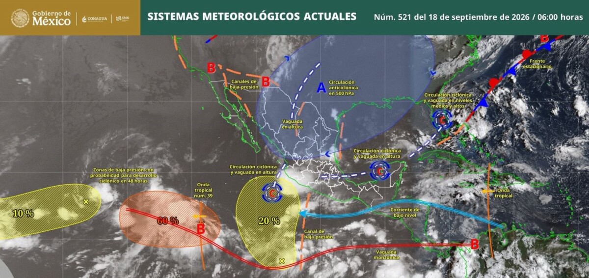 Pronóstico del clima en Quintana Roo para hoy viernes 18 de septiembre 2026