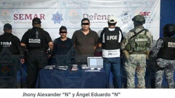 Capturan a dos hombres con presuntas drogas en la Supermanzana 308 de Cancún