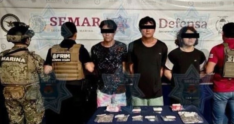 Aprehenden a tres sujetos con drogas en la Supermanzana 51 de Cancún