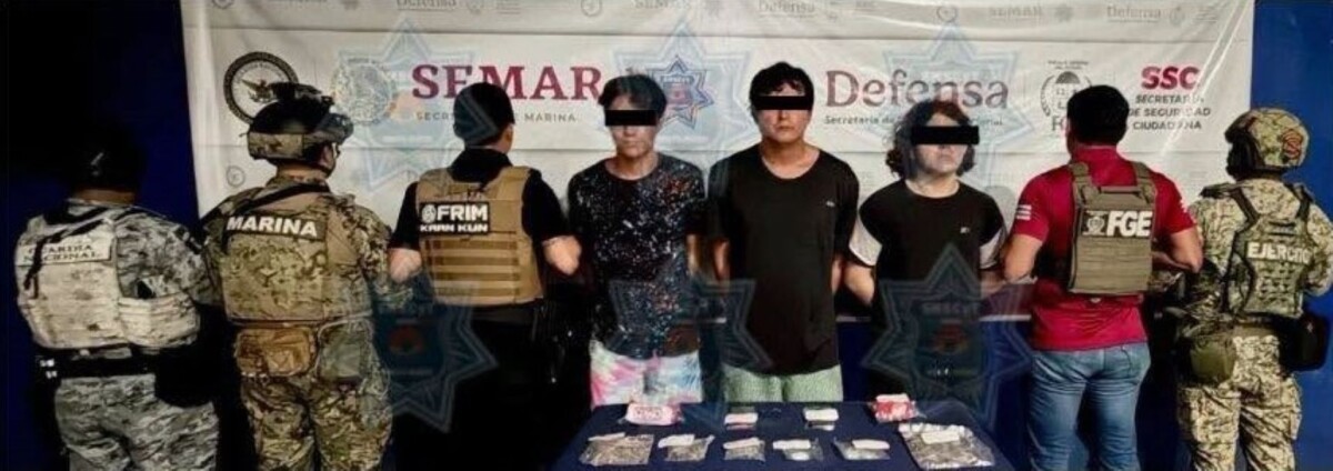 Aprehenden a tres sujetos con drogas en la Supermanzana 51 de Cancún