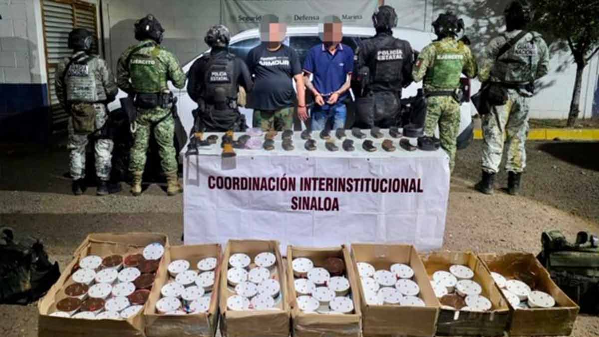 Detienen a dos civiles armados en Sinaloa con fusiles y explosivos