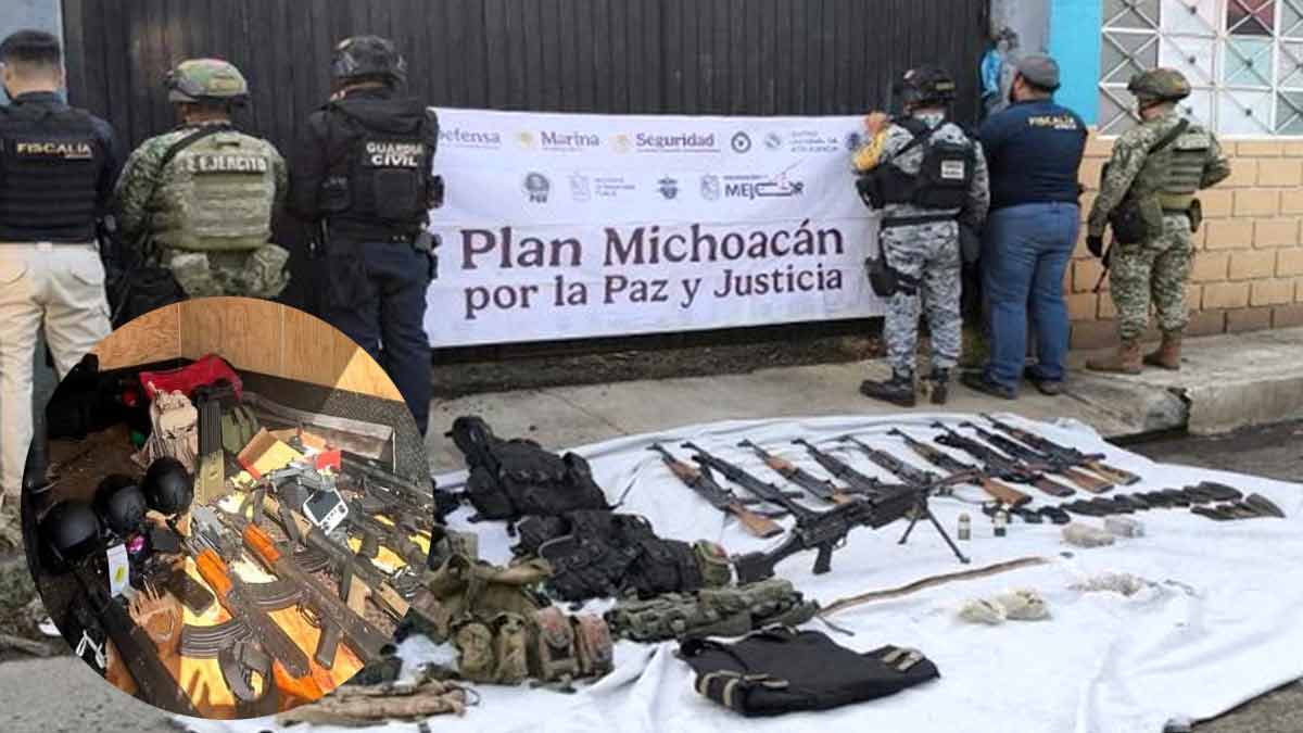 Defensa incauta dos importantes arsenales en Michoacán 