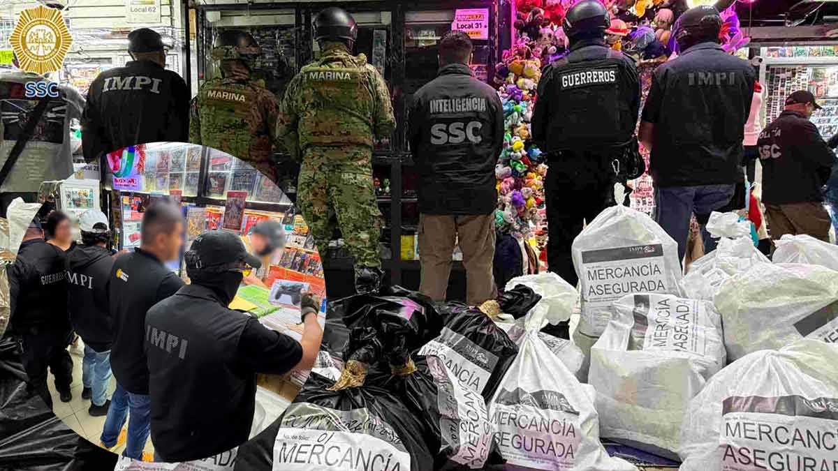 Operativo contra la piratería en CDMX deja 477 productos asegurados