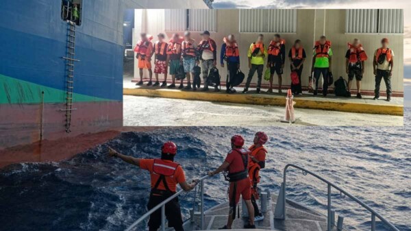 Marina rescata a 11 adultos y un menor a la deriva a 120 kilómetros de Isla Mujeres