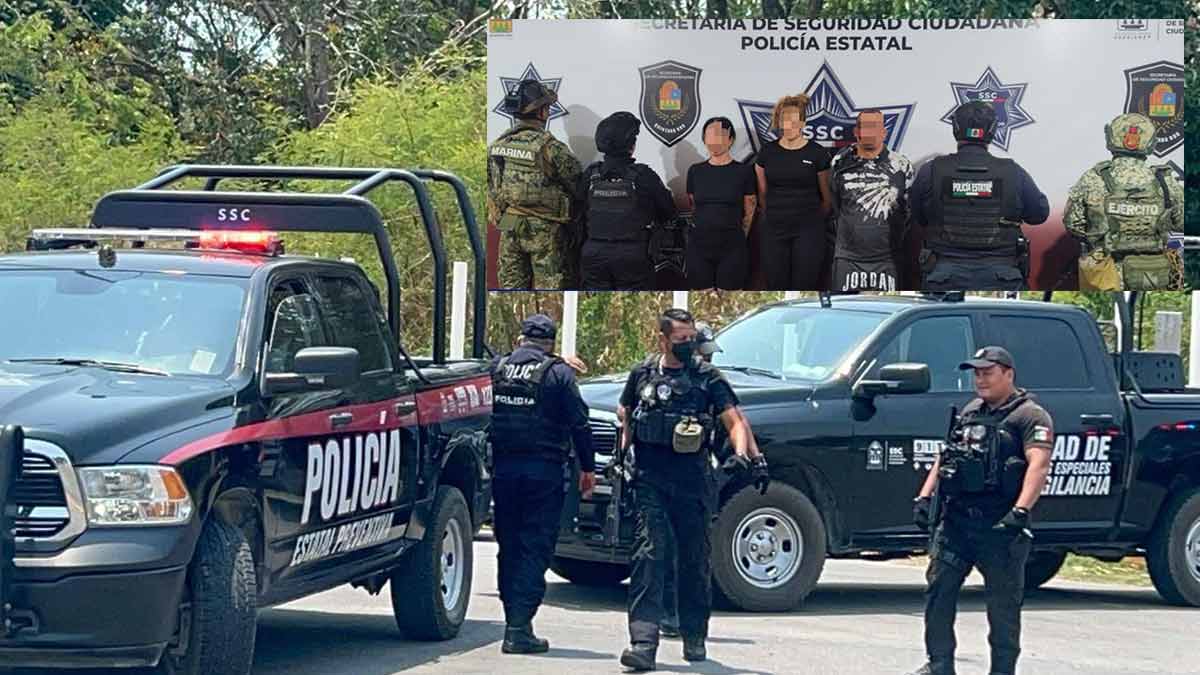 Operativo en Cancún deja rescate de cuatro presuntos rescatados y cinco detenidos