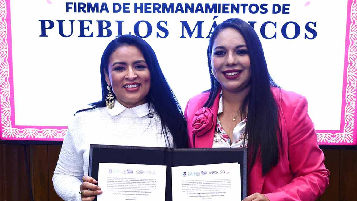 Ratifica Blanca Merari carta de amistad entre Puerto Morelos y San Pedro Cholula