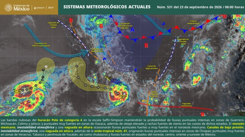 Pronóstico del clima en Quintana Roo para hoy miércoles 23 de septiembre 2026