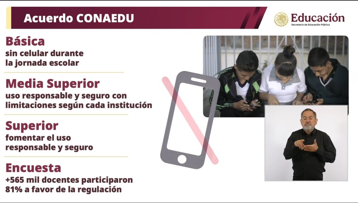 Los menores podrán tener el celular en sus mochilas para el uso por alguna emergencia o alguna particularidad de cada estudiante.