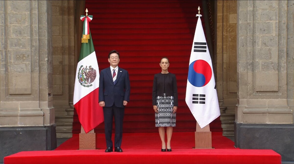 Sheinbaum recibe al presidente de Corea del Sur, Lee Jae-myung