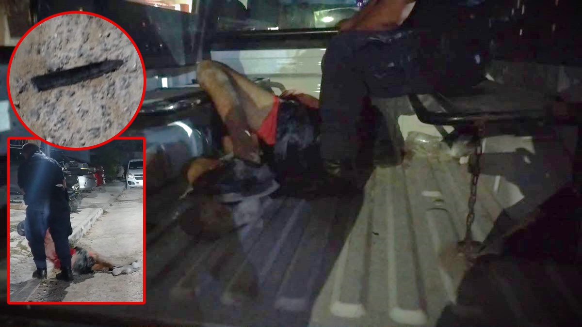 Vecinos de la Supermanzana 91 de Cancún retienen a presunto ladrón armado.