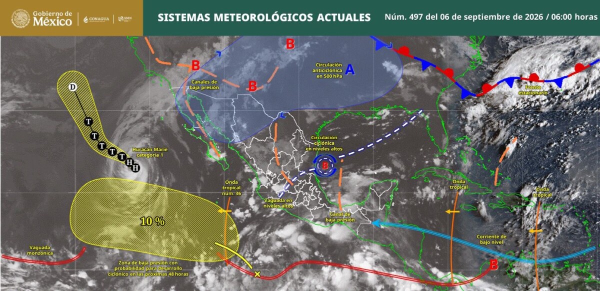 Pronóstico del clima en Quintana Roo para hoy domingo 6 de septiembre 2026