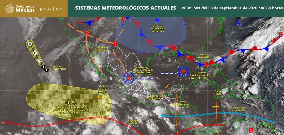 Pronóstico del clima en Quintana Roo para hoy martes 8 de septiembre 2026