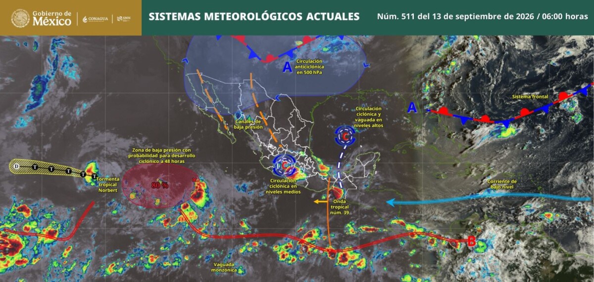 Pronóstico del clima en Quintana Roo para hoy domingo 13 de septiembre 2026