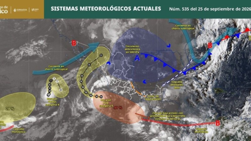 Pronóstico del clima en Quintana Roo para hoy viernes 25 de septiembre 2026
