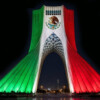 Ilumina Irán Torre Azadi con la bandera de México