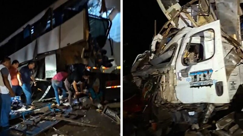 Cuatro muertos y 20 heridos tras choque entre autobús y tráiler en Nayarit