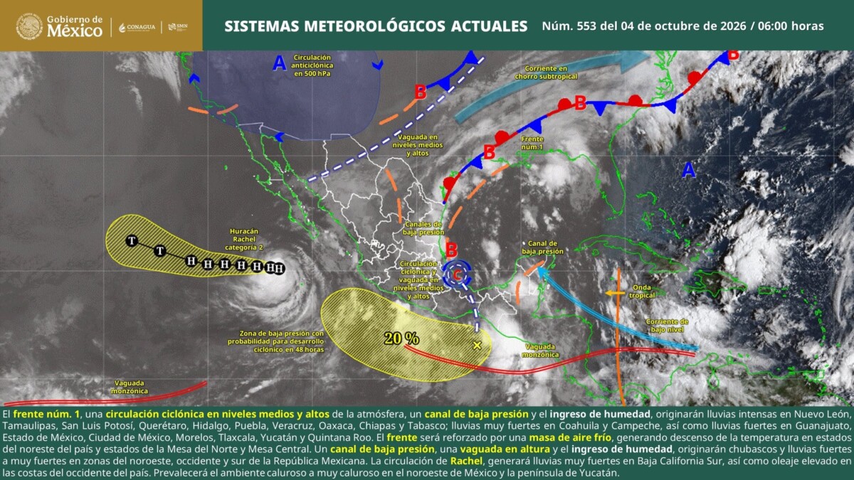 Pronóstico del clima en Quintana Roo para hoy domingo 4 de octubre 2026