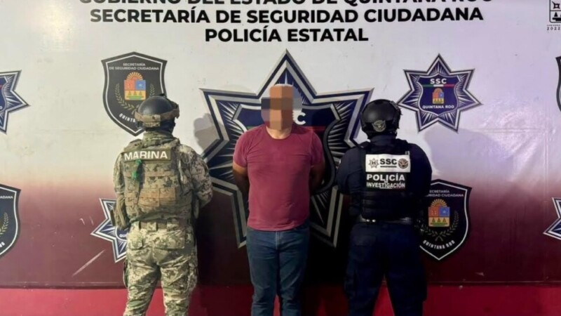 Detienen a hombre en Cancún tras detectar camioneta con reporte de robo.