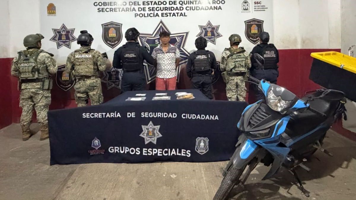 Aprehenden a presunto narcomenudista en Chetumal; se le investiga por un robo.