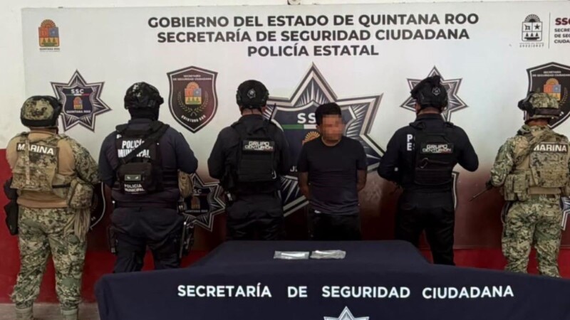 Detienen a hombre con presunta cocaína y marihuana cerca del cementerio Campo del Recuerdo.