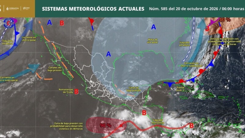 Pronóstico del clima en Quintana Roo para hoy martes 20 de octubre 2026