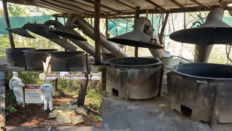 Incautan tonelada y media de metanfetamina en dos narco laboratorios de Durango