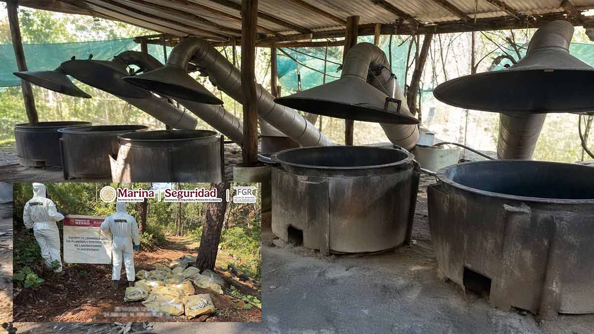 Incautan tonelada y media de metanfetamina en dos narco laboratorios de Durango