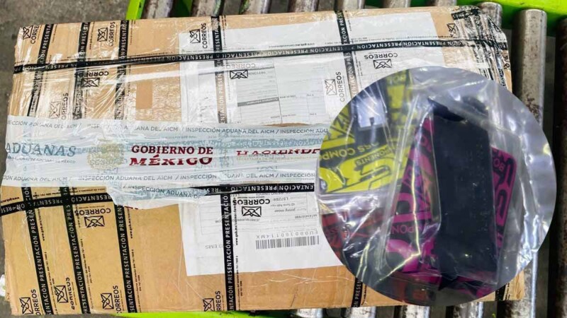 Detectan en el AICM paquete con 2.5 kilos de aparente cocaína oculta en juguetes