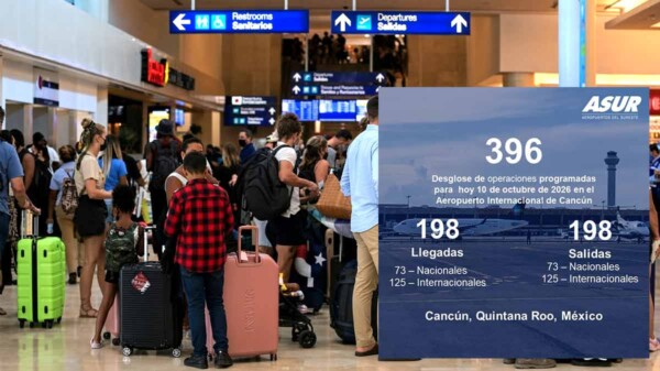 Aeropuerto de Cancún registra 396 operaciones aéreas este sábado
