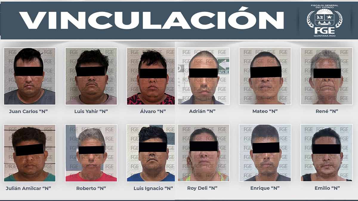 Vinculan a proceso a 12 personas por presunto narcomenudeo en Quintana Roo