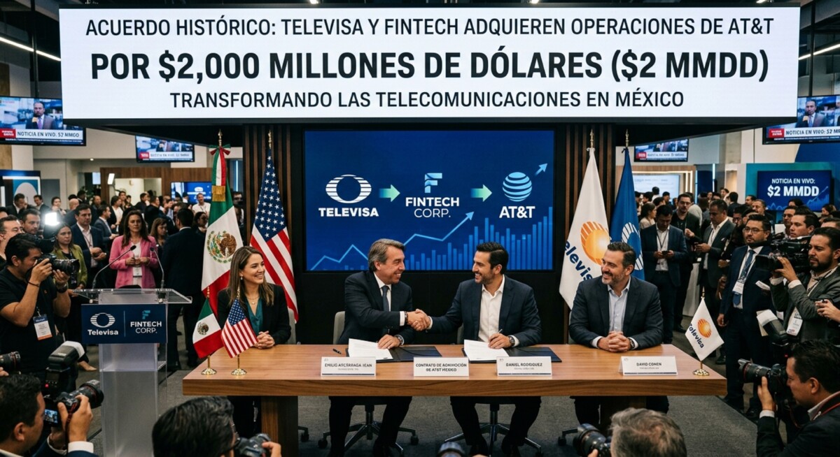 Acuerdan Televisa y Fintech la compra de AT&T por 2 mmdd
