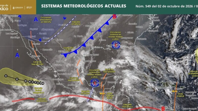 Pronóstico del clima en Quintana Roo para hoy viernes 2 de octubre 2026.
