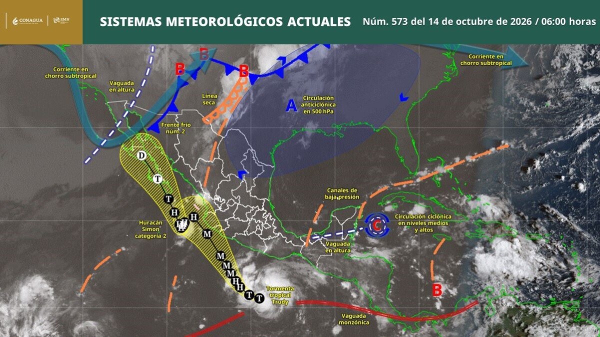 Pronóstico del clima en Quintana Roo para hoy miércoles 14 de octubre 2026