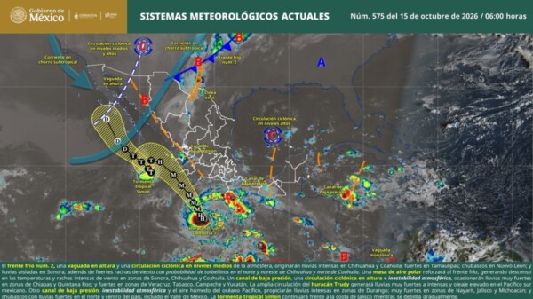 Pronóstico del clima en Quintana Roo para hoy jueves 15 de octubre 2026