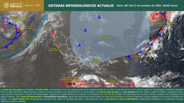 Pronóstico del clima en Quintana Roo para hoy miércoles 21 de octubre 2026