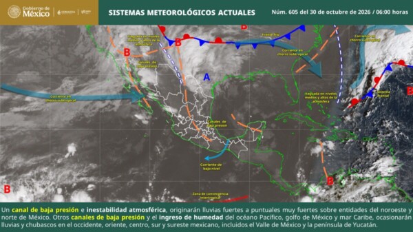 Pronóstico del clima en Quintana Roo para hoy viernes 30 de octubre 2026.