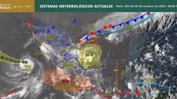 Pronóstico del clima en Quintana Roo para hoy lunes 5 de octubre 2026.