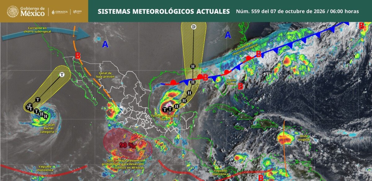 Pronóstico del clima en Quintana Roo para hoy miércoles 7 de octubre 2026