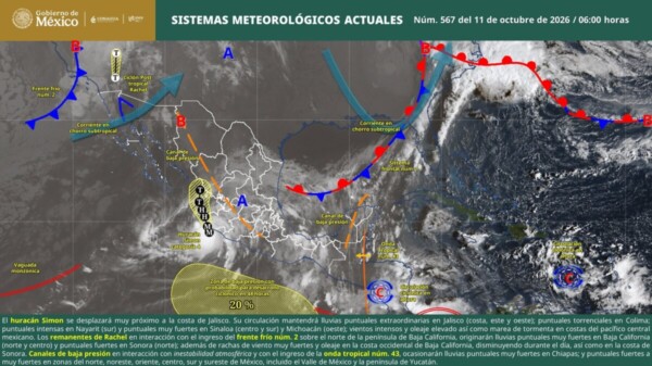Pronóstico del clima en Quintana Roo para hoy domingo 11 de octubre 2026