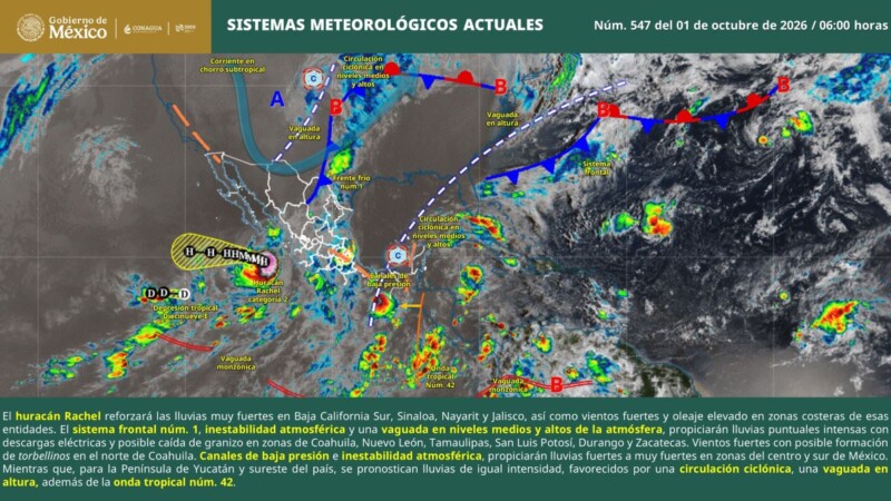 Pronóstico del clima en Quintana Roo para hoy jueves 1 de octubre 2026