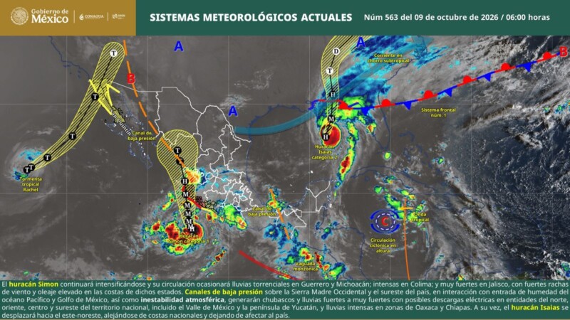 Pronóstico del clima en Quintana Roo para hoy viernes 9 de octubre 2026