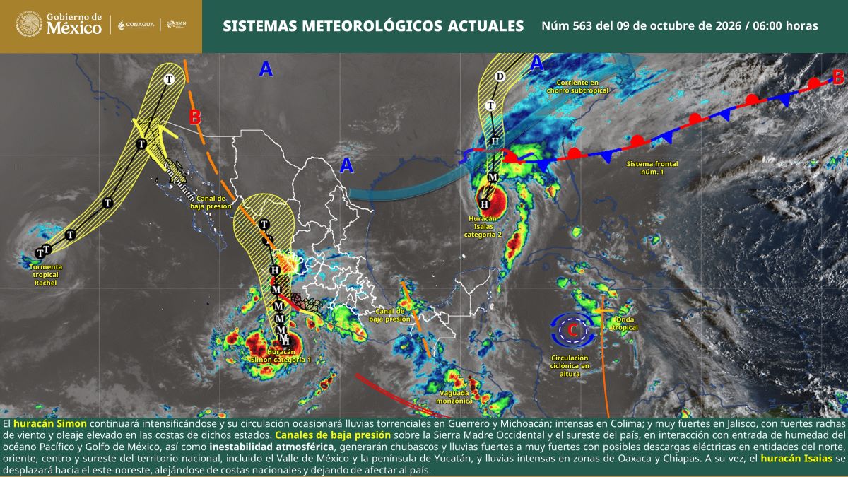 Pronóstico del clima en Quintana Roo para hoy viernes 9 de octubre 2026