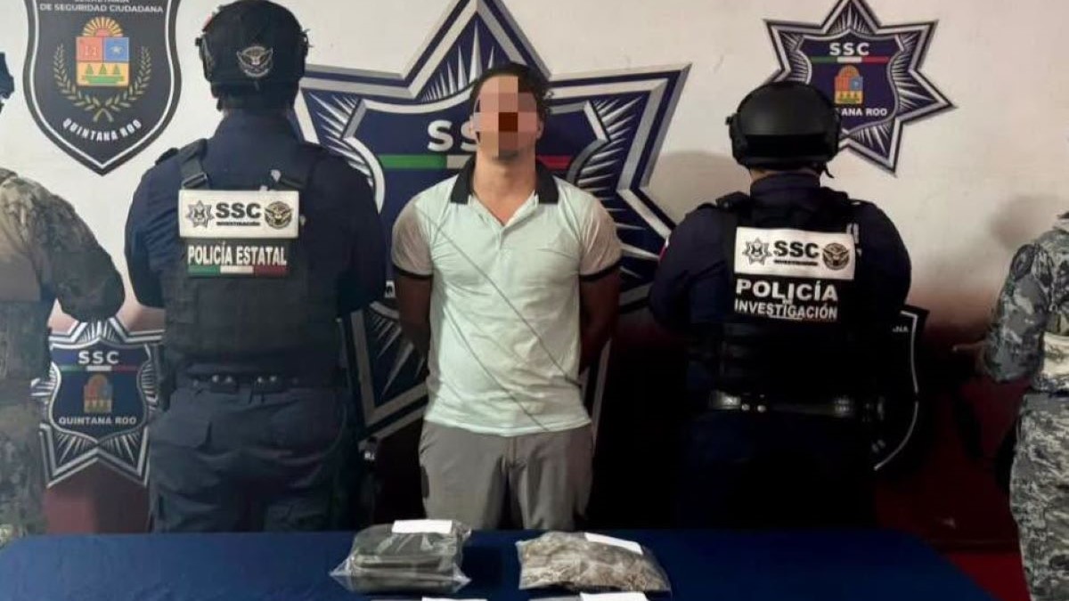 Arrestan a un sujeto con 96 dosis de enervantes en la Supermanzana 237 de Cancún