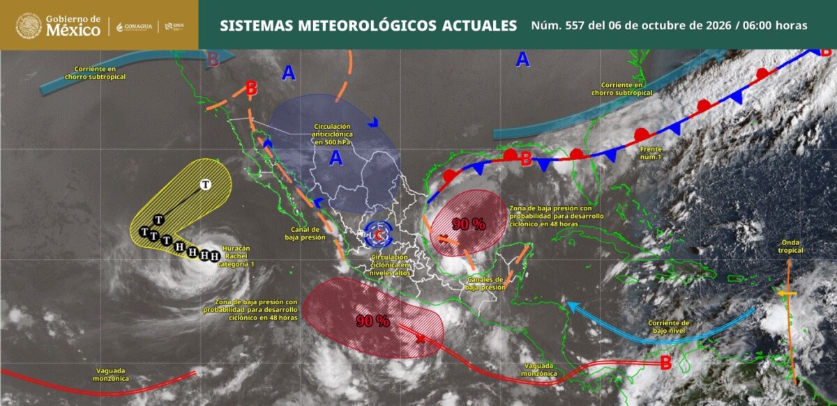 Pronóstico del clima en Quintana Roo para hoy martes 6 de octubre 2026