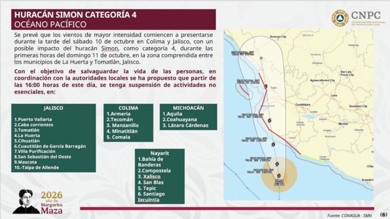‘Simon’ obliga a suspender actividades en 24 municipios