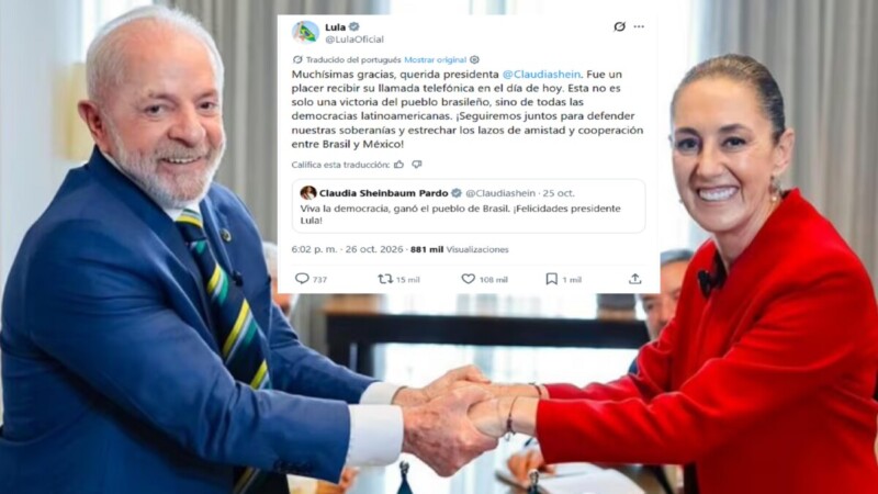 Emotiva llamada entre Sheinbaum y Lula