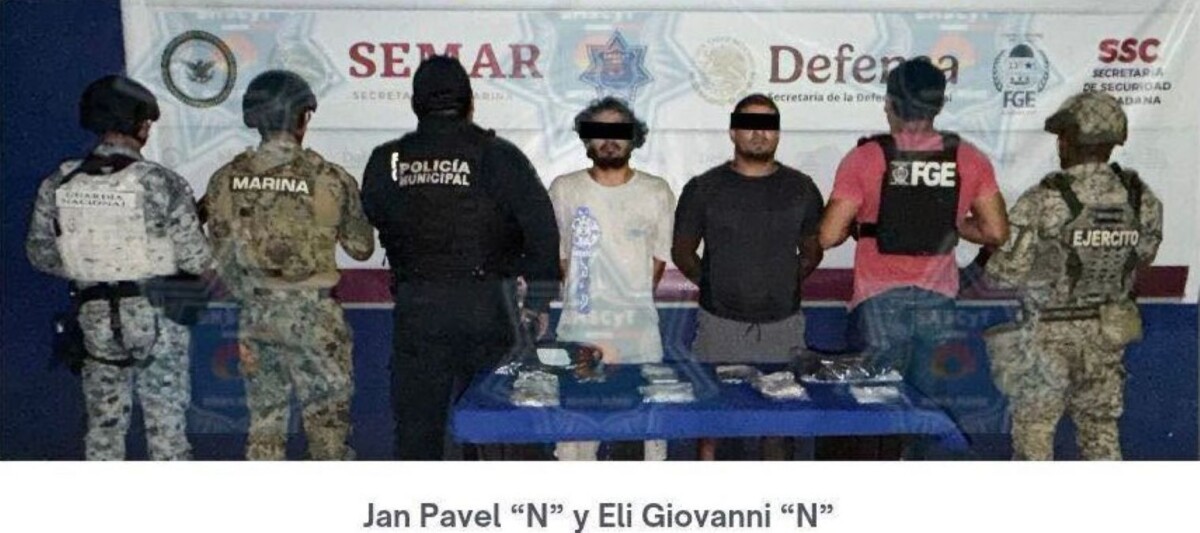 Aprehenden a dos hombres por presuntos delitos contra la salud en la Supermanzana 201 de Cancún